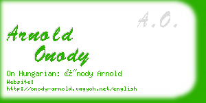 arnold onody business card